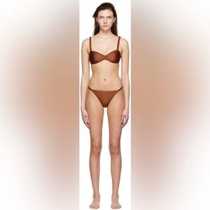 DIOTIMA • SSENSE Exclusive Metallic Bronze Pearl Nylon Ruche Bikini